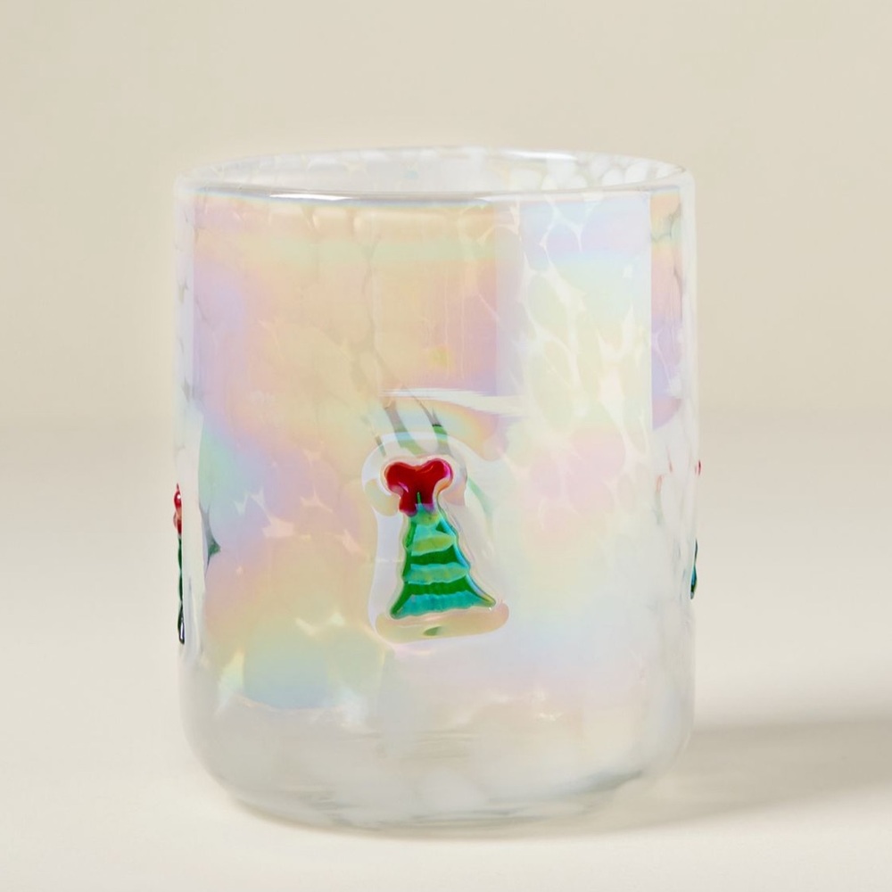 Anthropologie festive icon juice glass, New!